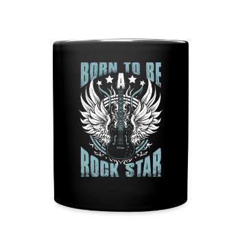 Born To Be A Rock Star Guitar Player - Full Colour Mug - black - Front