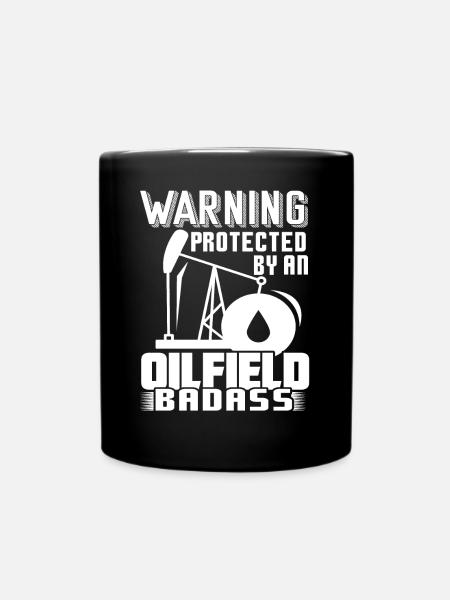 Oilfield Protected By An Oilfield Badass - Full Colour Mug - black