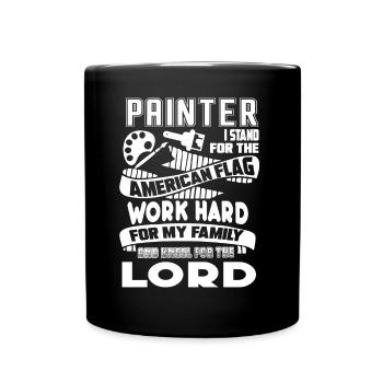 Painter Painter I Stand For The American Flag - Full Colour Mug - black - Front
