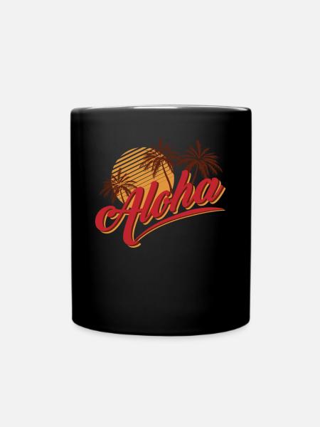 Aloha Hawaiian Retro Sommer Tropical Hawaii Aloha - Tasse einfarbig - Schwarz