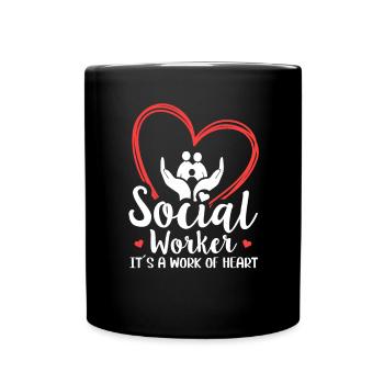 Social Worker Its A Work of Heart Social Worker - Full Colour Mug - black - Front