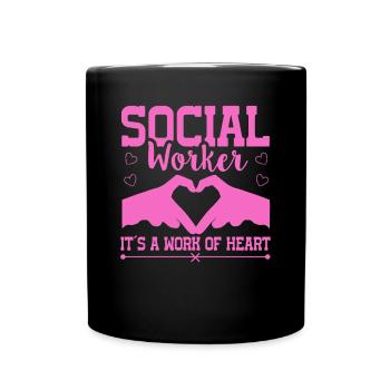 Social Worker Its A Work of Heart Social Worker - Full Colour Mug - black - Front