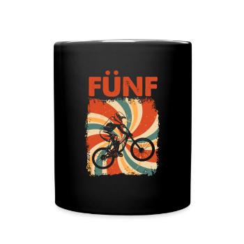 5. Geburtstag Mountainbike 5 Geburtstagshirt MTB - Tasse einfarbig - Schwarz - Vorne