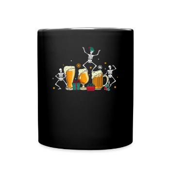 Beer Skeleton Beer Drinker Ugly Christmas - Full Colour Mug - black - Front