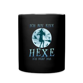 Ich Bin Eine Hexe Ich Darf Das Katze - Tasse einfarbig - Schwarz - Vorne