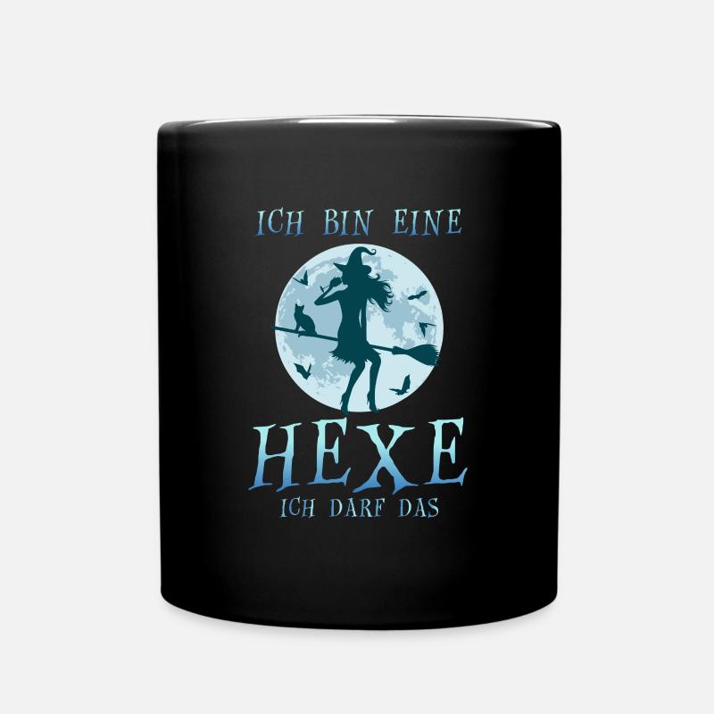 Ich Bin Eine Hexe Ich Darf Das Katze - Tasse einfarbig - Schwarz
