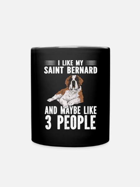 Bernhardiner St. Bernhardshund Hund - Tasse einfarbig - Schwarz