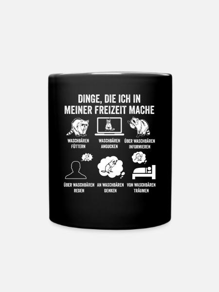 Tiermotiv Waschbär - Tasse einfarbig - Schwarz