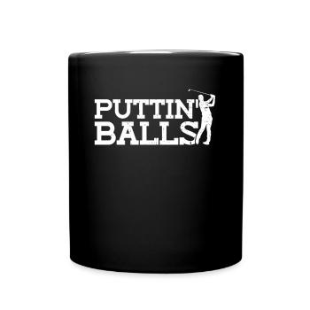 Puttin' Balls - Funny Golf - Full Colour Mug - black - Front