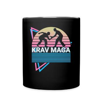 Krav Maga Retro - Tasse einfarbig - Schwarz - Vorne