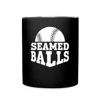 Gesäumte Bälle - Lustiger Baseball - Tasse einfarbig - Schwarz - Vorne
