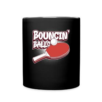 Bouncin' Balls - Lustiges Ping Pong - Tasse einfarbig - Schwarz - Vorne