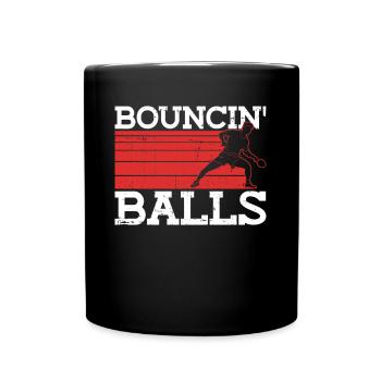 Bouncin' Balls - Lustiges Ping Pong - Tasse einfarbig - Schwarz - Vorne