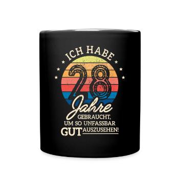 28. Geburtstag Geschenk Habe 28 Jahre Gebraucht - Tasse einfarbig - Schwarz - Vorne