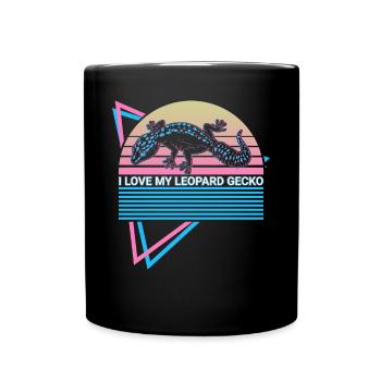 Gecko léopard Rétro - Mug uni - noir - Devant