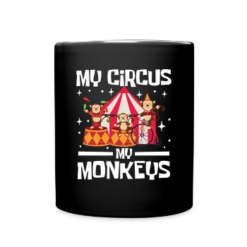 My Circus My Monkeys - Tasse einfarbig - Schwarz - Vorne