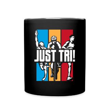 Just TRI Triathlon Bike Triathlete Training Pro - Full Colour Mug - black - Front