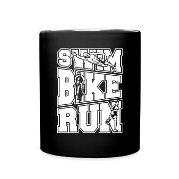 Swim Bike Run Triathlon Bike Triathlete Training - Full Colour Mug - black - Front
