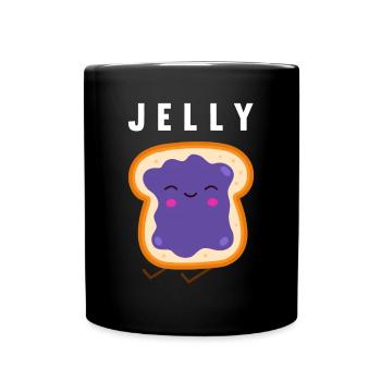 Beurre de cacahuète et gelée Meilleur ami assorti - Mug uni - noir - Devant