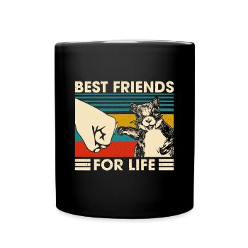 Retro Vintage Écureuil Meilleur Ami pour la Vie Poing B - Mug uni - noir - Devant