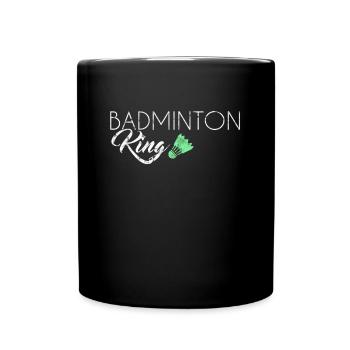 Badminton King - Tasse einfarbig - Schwarz - Vorne