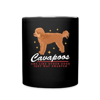Cavapoo Dogs | Cavoodle Dog Owner Gift - Full Colour Mug - black - Front