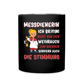 Messdienerin Messdiener - Tasse einfarbig - Schwarz - Vorne