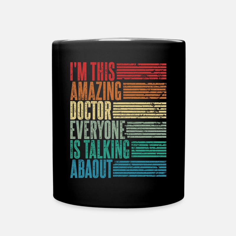 Vintage Doktor Doktorin Geschenk Retro - Tasse einfarbig - Schwarz