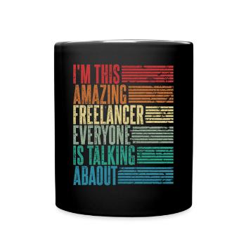 Vintage Freelancer Freelancer Gift Retro - Full Colour Mug - black - Front