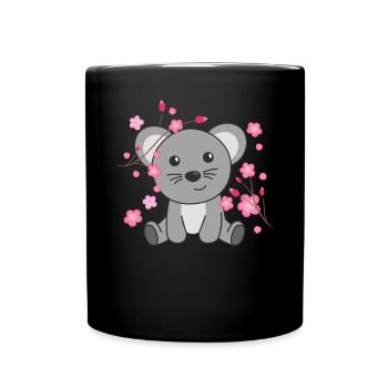 Souris animaux mignons pour enfants kawaii - Mug uni - noir - Devant