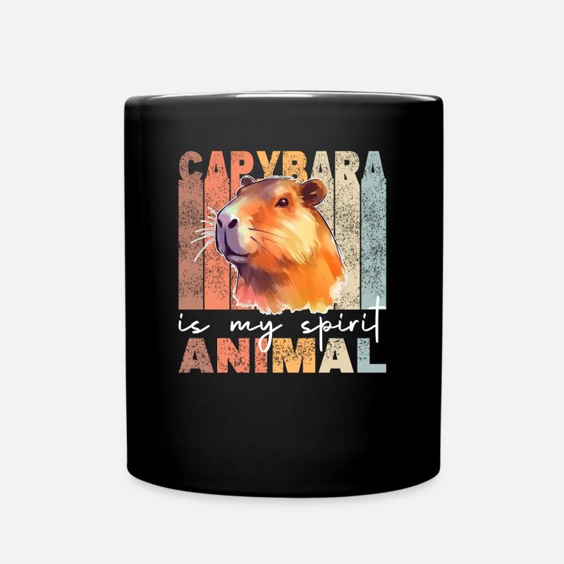 Capybara is my spirit animal - süßes Capybara - Tasse einfarbig - Schwarz