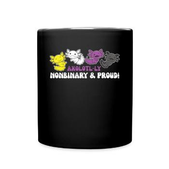 Nichtbinär Axolotl Flag Pride LGBTQ süße Axolotls - Tasse einfarbig - Schwarz - Vorne