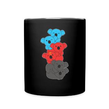 Polyamory Flag Gay Pride LGBTQ Koala Turm - Tasse einfarbig - Schwarz - Vorne