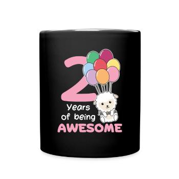 Moutons pour les enfants de 2e anniversaire de deux ans - Mug uni - noir - Devant