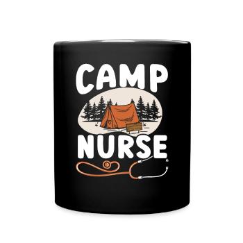 Camp Krankenschwester Camping Krankenschwester Krankenschwester Camper - Tasse einfarbig - Schwarz - Vorne