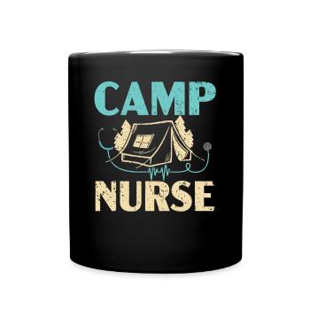 Camp Krankenschwester Camping Krankenschwester Krankenschwester Camper - Tasse einfarbig - Schwarz - Vorne