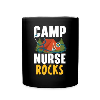 Camp Krankenschwester Camping Krankenschwester Krankenschwester Camper - Tasse einfarbig - Schwarz - Vorne