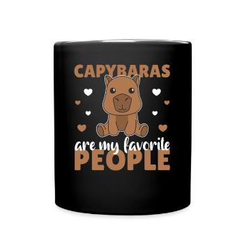 Les capybaras sont mes personnes préférées, mignon capybara - Mug uni - noir - Devant
