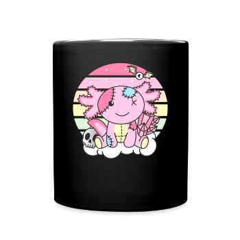 Kawaii Gothic Axolotl Pastel Gothic Goth - Full Colour Mug - black - Front