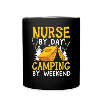 Camp Krankenschwester Camping Krankenschwester Krankenschwester Camper - Tasse einfarbig - Schwarz - Vorne