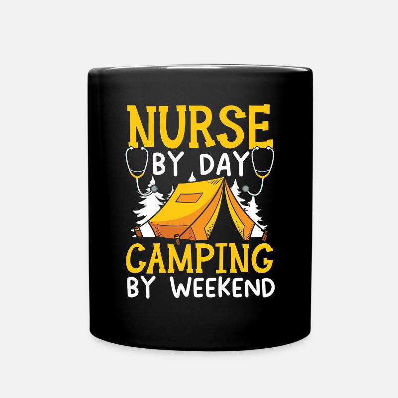 Camp Krankenschwester Camping Krankenschwester Krankenschwester Camper - Tasse einfarbig - Schwarz