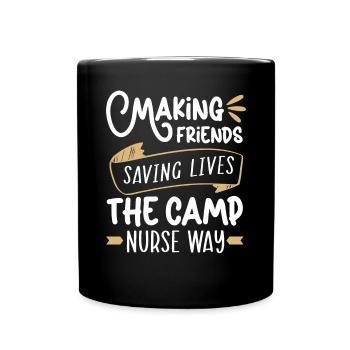 Camp Krankenschwester Camping Krankenschwester Krankenschwester Camper - Tasse einfarbig - Schwarz - Vorne