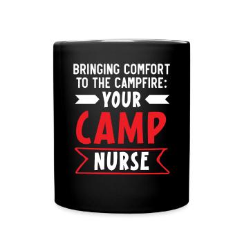 Camp Krankenschwester Camping Krankenschwester Krankenschwester Camper - Tasse einfarbig - Schwarz - Vorne