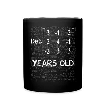 77. Geburtstag 77 Jahre Matrixdeterminante - Tasse einfarbig - Schwarz - Vorne