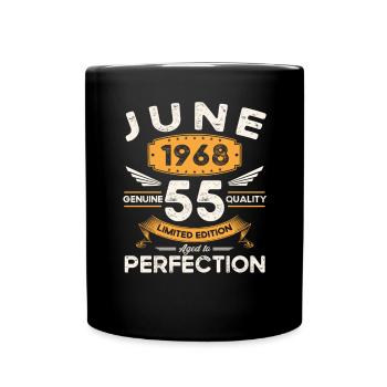 55e anniversaire Homme Juin Né en 1968 Légendaire - Mug uni - noir - Devant