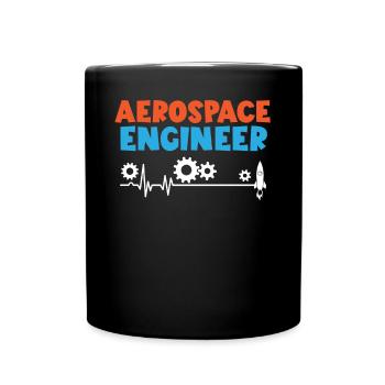 Raumfahrtingenieur Aerospace Engineer Heartbeat - Full Colour Mug - black - Front