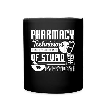 Pharmacy Technician Pharmacy Technician Fighting - Full Colour Mug - black - Front