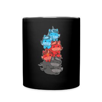 Polyamory Flag Gay Pride LGBTQ Einhorn Turm - Tasse einfarbig - Schwarz - Vorne