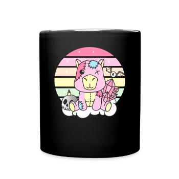 Kawaii Gothic Capybara Pastellfarben Gothic Goth - Tasse einfarbig - Schwarz - Vorne