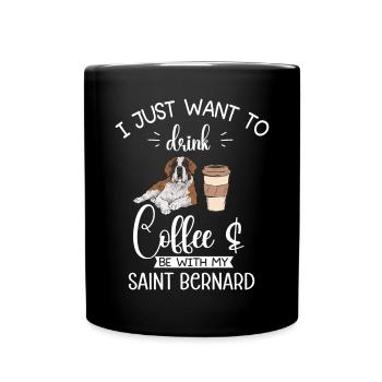 Saint-Bernard Chien Saint-Bernard - Mug uni - noir - Devant